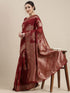 Vasthrlay Banarasi Unstitched Maroon Ethnic Wear