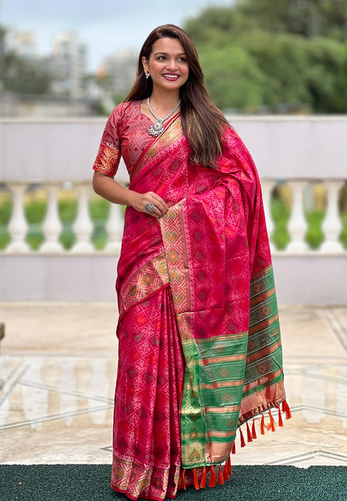 Vasthrlay Kanjivaram Patola Unstitched Ethnic Wear