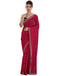 Vasthrlay Georgette Bandhani Unstitched Red Saree