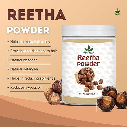 Havintha - Pure Reetha Powder Jar for Natural Cleansing