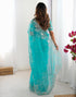 Vasthrlay Embroidery Scalloped Orange Saree