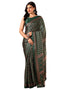 Vasthrlay Womens Printed Unstitched Brown Saree
