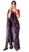 Vasthrlay Black Georgette Printed Unstitched Saree