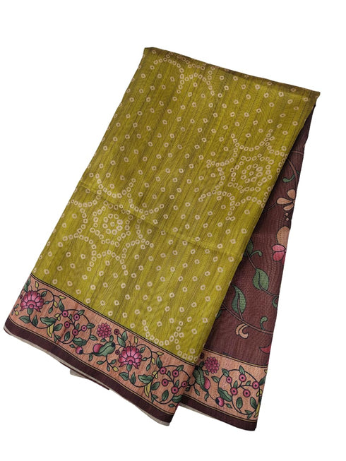 Vasthrlay Tussar Bandhani Kalmkari