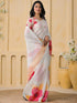 Vasthrlay Womens Printed Unstitched Peach Saree
