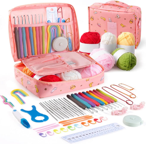 59 Pcs Crochet Kit for Beginners & Adults