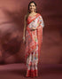 Vasthrlay Womens Printed Unstitched Navy Blue Saree