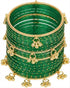 JPS Viral Kashmiri Ghungroo Gold-Plated Glass Bangles Set