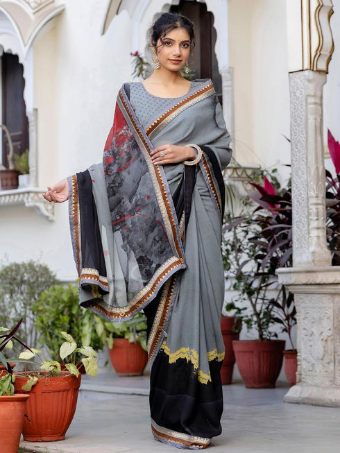 Vasthrlay Georgette Printed Light Saree