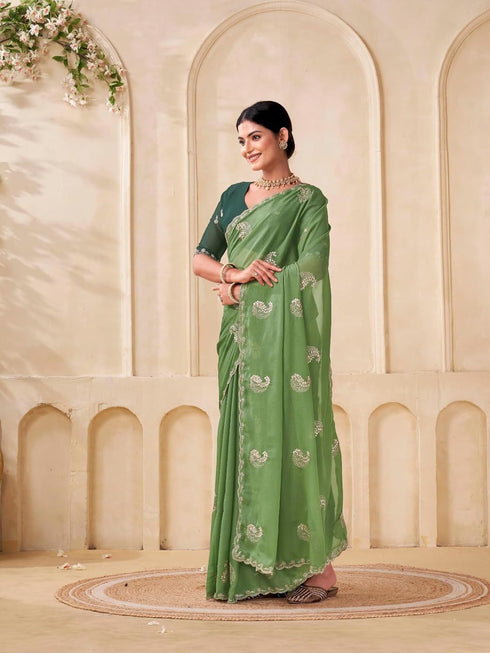 Vasthrlay Georgette Embroidery Unstitched