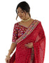 Vasthrlay Georgette Bandhani Unstitched Purple Saree