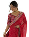 Vasthrlay Georgette Bandhani Red Saree With Unstitched Blouse Piece