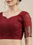 Vasthrlay Banarasi Unstitched Maroon Ethnic Wear