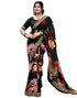 Vasthrlay Georgette Printed Unstitched Red Saree
