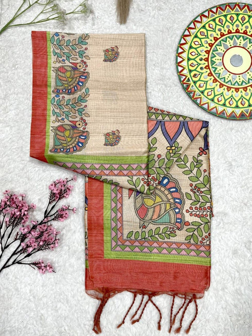 Vasthrlay Tussar Saree Madhubani