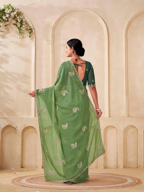 Vasthrlay Georgette Embroidery Unstitched