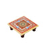 Anjali Arts Designer Decorative Pooja Chowki Marble Minakari Work 4x4 Inch