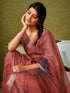 Vasthrlay Digital Printed Unstitched Pink Saree