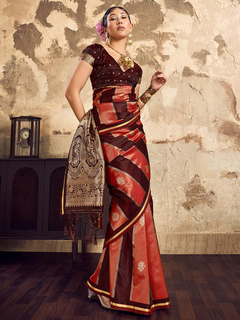 Vasthrlay Vasthrlaywomensbluesatinethnicmotifprinttasselsandlatkanssareewithunstitchedblousepiece Sareeforwoman Designersareeforwomen Rj Ethnic Wear