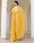 Vasthrlay Womens Printed Unstitched Orange Saree