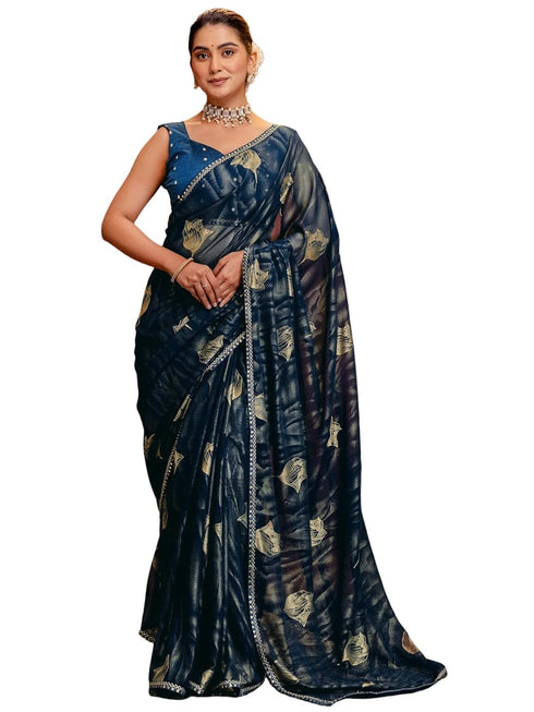 Vasthrlay Georgette Printed Dark Saree