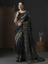 Vasthrlay Botanical Printed Unstitched Black Hs Ethnic Wear