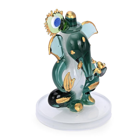 AFAST Green Crystal Glass Lord Ganesha Idol Showpiece for Home Decor, Car Dashboard, Mandir & Office Desk