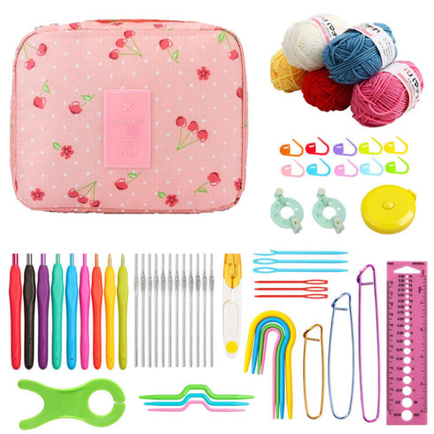 Crochet Set Knitting Needle Kit 107 Pcs Starter Kit for Beginners, Ergonomic, Crochet