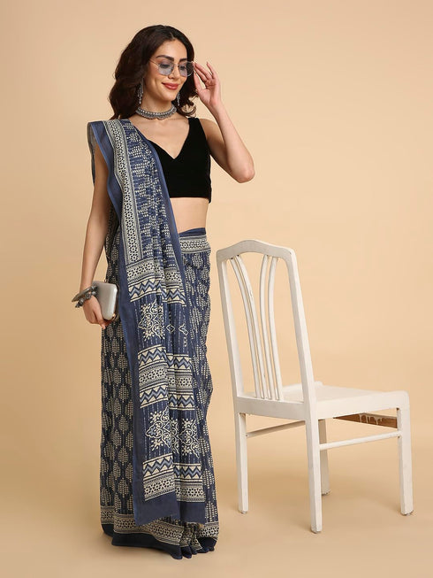 Vasthrlay Lightweight Breathable Traditional Printed Saree