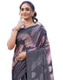 Vasthrlay Printed Tassels Unstitched Maroon Saree