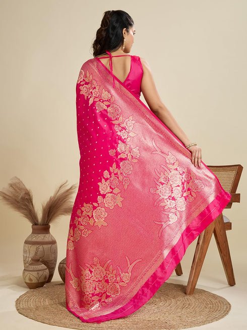 Vasthrlay Kanjivaram Wedding Banarasi Weaving Wine Pink