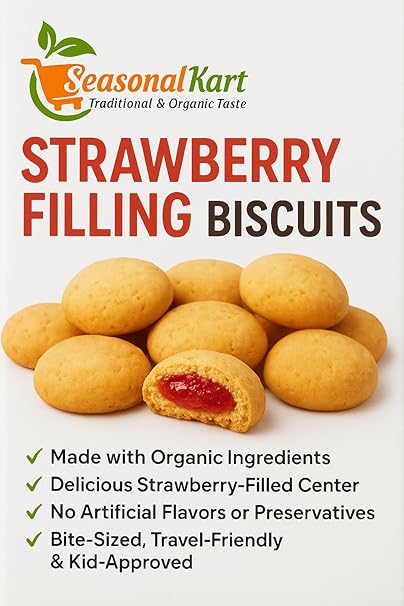 Seasonal Kart Mini Strawberry Biscuits
