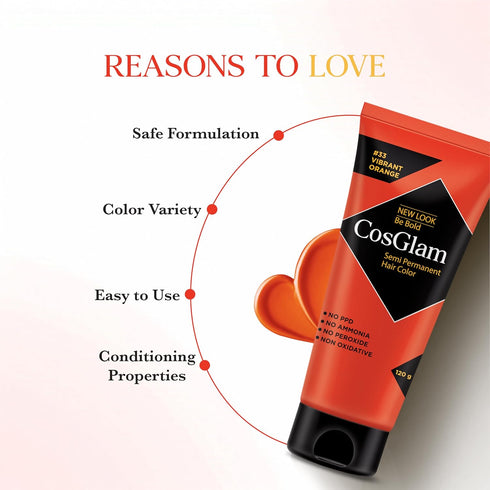 Semi Permanent Hair Color for Women & Men (#33 Vibrant Orange)
