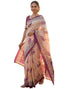 Vasthrlay Banglori Printed Unstitched Peach Saree