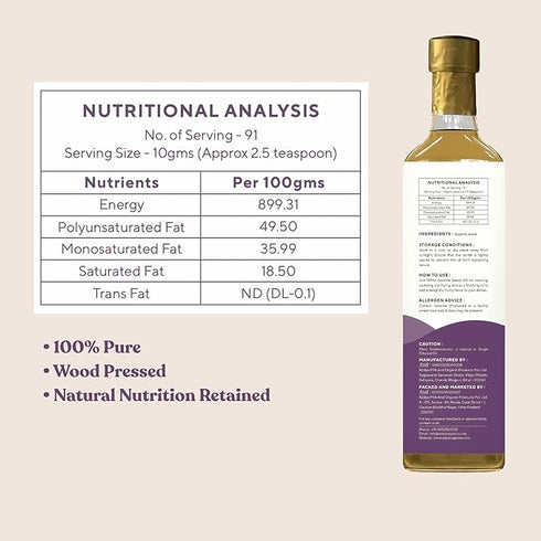 Adya Woodpressed White Sesame Oil