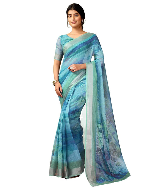 Vasthrlay Digital Printed Unstitched Pink Saree
