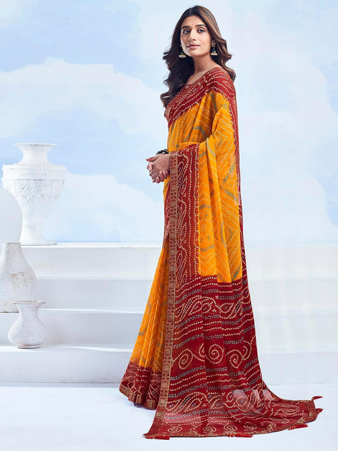Vasthrlay Bandhani Unstitched 3728s2630n Deep Magenta1