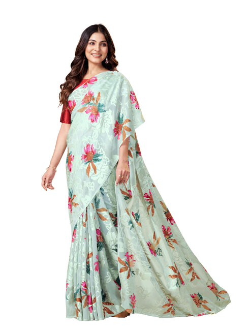 Vasthrlay Beige Georgette Saree
