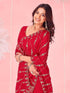 Vasthrlay Scalloped Maroon Saree