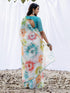Vasthrlay Womens Printed Unstitched Off White Saree