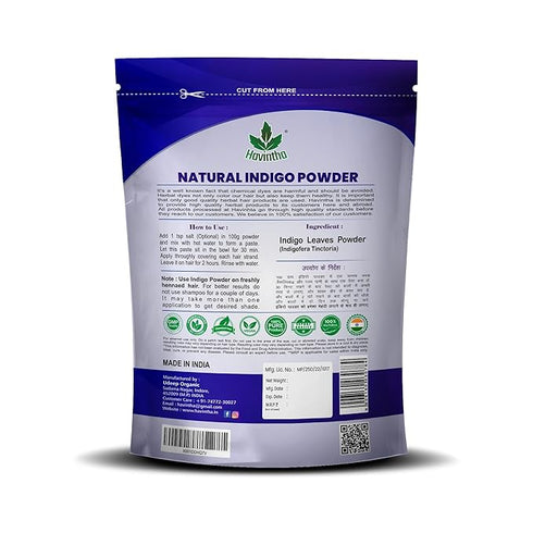 Havintha - Indigo Powder For Black Hair - Herbal Indigo Leaf - Indigofera Tinctoria