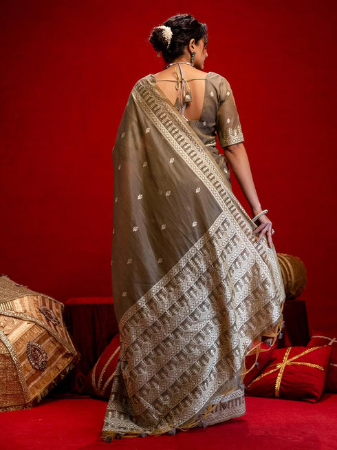 Vasthrlay Weaving Beige1 Beige Saree