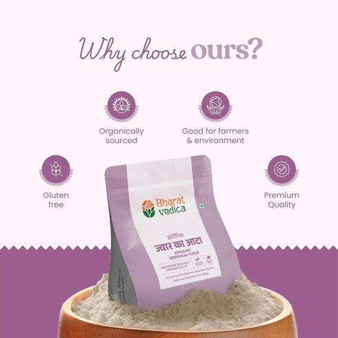 Bharat Vedica Organic Sorghum Flour Organic Jowar ka Atta