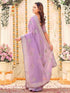 Vasthrlay Shimmer Embroidery Sky Saree