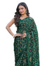 Vasthrlay Chiffon Printed Unstitched Teal Saree