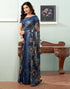 Vasthrlay Georgette Sequence Unstitched Black Saree