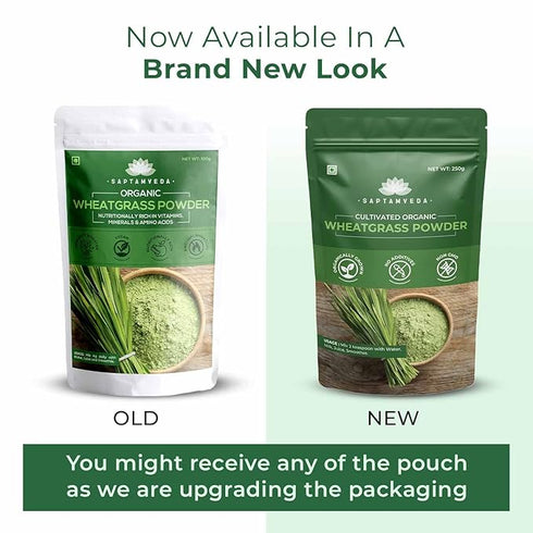 SAPTAMVEDA 100% Organic Wheat Grass Powder 250 Gm