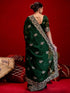 Vasthrlay Scalloped Embroidery Wine Saree