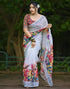 Vasthrlay Womens Unstitched Blouse White Saree