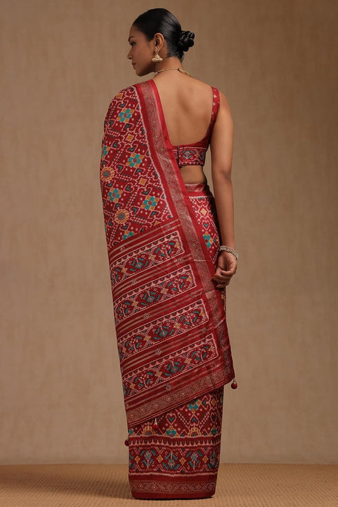 Vasthrlay Maroon Patola Print
